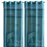 Jiyansh Decor Tissue net Transparent Curtains I Premium Screens for Home Office I Parda for LivingRoom,Bedroom Set of 2 (Size- 9 feet) Blue
