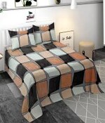 AVNISA ENTERPRISE TC Cotton Double Printed Flat Bedsheet (Pack of 1, Orange)