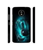 Casotec Cool Headphone Design 3D Printed Hard Back Case Cover for Motorola Moto E4 Plus