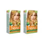 Nisha Creme Hair Color for Women - Golden Blonde, 120gm, Long-lasting, 100% Grey Coverage Permanent Hair Colour for Soft, Shiny, Healthy Hair (Pack of 2)