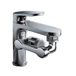 NEW WARE Kitchen Sink Aerators 1080 X 360 Degree Tap Extender for Bathroom Sink Flexible Water Nozzle for Kitchen with 2 Modes Adjustment (Silver)