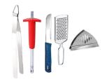 BLUE WONDER Stainless Steel Roti Chimta Tong with Sister Lighter | Knife Chalu | Cheese Grater | New Napkin Holder and Multicolour , (Pack Of 5)