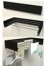 Sole Module Wall Mounted Cloth Drying Rack,Laundry Organizer,Balcony Cloth Drying Stand,25kg Capacity,Black