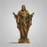 SILAII Handmade The Sacred Heart of Jesus Sculpture / Home Décor / Office Décor / Table Décor - 1 Feet - Bronze - Polystone