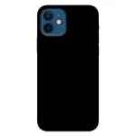 MobiEra Apple iPhone 12 Plain Black Design Plastic Hard Case Cover