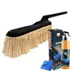 Jopasu Car Duster Brush with Dry Wash Combo Pack for Waterless Car Care Cleaning & Dusting, Scratch Proof & Eco-Friendly Combo