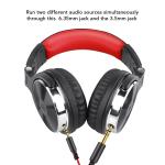 OneOdio Pro-10 Over Ear Headphone, Wired Bass Headsets with 50mm Driver, Foldable Lightweight Headphones with Shareport and Mic for Recording Monitoring Podcast Guitar PC TV (red)