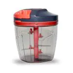 CLASSY TOUCH Manual Food Chopper for Vegetable and Fruit Manual Onion Dry Fruit Salad Maker(Peach)(900Ml)