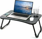 Eduway Engineered Wood Foldable Study Desk Wood Portable Laptop Table (Finish Color - Grey, Pre Assembled)