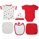 VParents Honey Punch New Born Baby Gift Set (Red, Pack of 6)