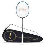 Li-Ning Blue, Grey Carbon Graphite 3D Calibar X Combat Strung Badminton Racquet, 85 G