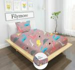 Filymore Danasour Elastic Fitted bedsheet for Single Bed Made with Pure Microfiber 1 bedsheet and 1 Pillow Cover (Size 36x72 inches) fit up to 6 inches mattres(Colour Brown)