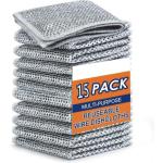 LAZZRI Non Scratch Dish Wash Cloth 15 Pack | Steel Scrubber for Utensils | Utensil Cleaner Scrub | Steel Scrubber Cloth | Metal Scrubber for Utensils | Wire Cloth for Dish Washing for Kitchen
