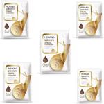 Rorec by Hchana Snail Facial Mask to All Skin Types for Smoothing, Deep Cleansing and Skin Brightening 150 g (Pack of 5)