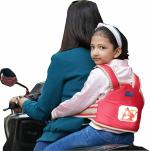 Magic Seat Premium Portable Seat Belt Children Motorcycle Harness - (Red-Letter A)