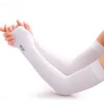 Auto Hub High Performance Arm Sleeves for Athletic Arm Sleeves Perfect for Cricket, Bike Riding, Cycling Lymphedema, Basketball, Baseball, Running & Outdoor Activities-White