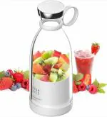 JOBBER Rechargeable Portable USB Juicer Bottle Electric Mixer Blender Smoothie Maker Grinder -4 Stainless Steel Blades 30 watts 420ml For Fruits, Drinks, Shakes Sports, Travel, Outdoor, Gym, Kitchen