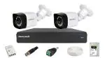 IMPACT By Honeywell 2 MP Wired CCTV Kit with 4 Channel DVR with 3.6 mm Fixed Lens (White)