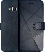 SUPER-ME Samsung Galaxy J2 Prime Black Leather Dual Protection Mobile Flip Cover