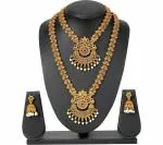 Gyaan Jewels Handmade Gold Plated Alloy Earring and Necklace Set Gold (Girls, Women) Free Size