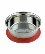 Taabartoli Stainless Steel Bowl with Silicone Suction - Red (13 x 13 x 5 cms)