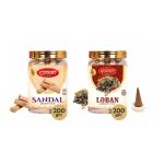 SHYAM CHARAN Dhoop Cones of Combo Sandal and Loban Fragrances for Health, Wealth and Happiness, Ideal for Puja/Prayer/Worship(280 Cones)