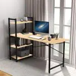 Kawachi Beige Engineered Wood Computer Desk Writing Study Table Workstation