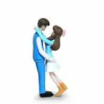 iDream Couple Hug Love Figurine Set Miniature Toys for Cake Home Decoration Tool (Blue)