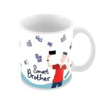 Jiya EnterpriseTuelip White Ceramic Smart Brother Printed Coffee Mug - 350 ML