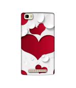 Casotec Multiple Hearts Design Printed Silicon Soft TPU Back Case Cover for Panasonic P75