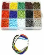 BEADS N FASHION DIY Jewellery Making Seed Beads Opaque & Metallic DIY Kit (15 Colors)