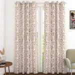 BeautifulGhar Creations 152 cm (5 ft) Polyester Room Darkening Window Curtain (Pack Of 2) (Floral, Brown)
