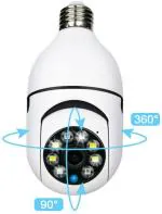 AVOIHS PTZ Bulb jo0 Wireless Security Camera with Ptz Bulb Holder Remote Live Viewing (Black)