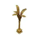 BHARAT HAAT Kalarambh Brass Satyanarayan Pooja Banana Tree Home Office Temple Mandir Pooja Puja Room Yellow 5 x 5 x 9.5 Inch