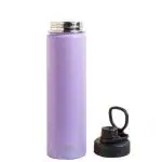 Sipologie HydraFlow Insulated Water Bottle 720ml I Stainless Steel Vacuum Flask I Hot and Cold Bottle I 2 Leak-Proof Lids for Travel, Office and Home I Pebble Texture for Good Grip, Lilac