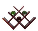 Ikiriya Kassel Sheesham Wood Wine Rack| Bottle Holder| Bar Cabinet for 8 Bottles in Dark Walnut Finish
