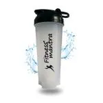 Fitness Mantra Premium Quality 700ml Protein Shaker Bottle with Mixer Ball for Men & Women[ Capacity 700ml, White Color]