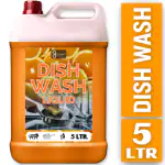 FLISKO Dishwash Liquid 5 Liter Orange with Fragrance, Grease Cleaner For All Utensils