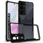 Fashionury Shockproof Crystal Clear Back Cover for Samsung Galaxy A35 5G | Protective Design | 360 Degree Protection | Transparent Back Cover for Samsung A35 5G (PC, TPU | (Black Bumper)