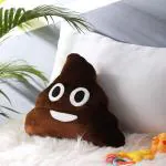 Oscar home Emoji Poo Face Emoticon Cushion Stuffed Plush Soft Pillow, appliqué embroidered brown