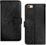 Clickaway Leather Finish Flip Cover for Oppo F3 Selfie Expert Inside Pockets & Inbuilt Stand Wallet Style Back Case Magnet Closure (Black)