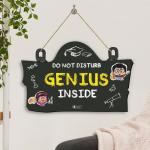 Indigifts Jungle Jalebi Genius in Making Printed Kids Black Cotton Wall Hanging Board