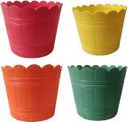 Audbhidhi Pots Gamla Nursery Loto Fancy Flower Pot For Plants | Planters for Home Gardening | Plant Container Set | Indoor Outdoor Balcony Pot | Plastic Gamle Pots | 12 Inch - Pack Of 4 - Multi Colour