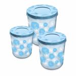 Flair Kitchen Mate Classic Containers Set of 3 Pcs (1600 ML, 2400 ML, 4700 ML) Blue Color