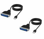 AdzMozi USB to Parallel IEEE 1284 Printer Cable Adapter - Pack of 2