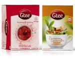 GTEE Hibiscus Tea Bags & Green Tea Bags - Cinnamon & Cardamom, 25 Tea bags (Pack of 2)