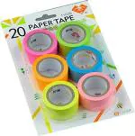 Lakeer PPMSet of 6 Attractive Neon Color Adhesive Paper Tapes for Decorative Purposes Like Art and Craft