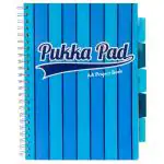 Pukka Pad A4 Size Single Line Ruled Subject Book 6 Subject Book 200 Pages Perforated Pages Blue Polyprop Cover Repositionable Dividers With Storage Pockets Vogue Range