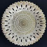 MADHULI Decorative Silver Round Plastic Multipurpose Serving Tray 29 x 29 x 4 cm (Pack of 2)