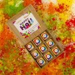RUCHOKS - Happy Holi Premium Box Of 9 Chocolate (Holi Gift|Chocolate Gift| Occasional Gift) 120g